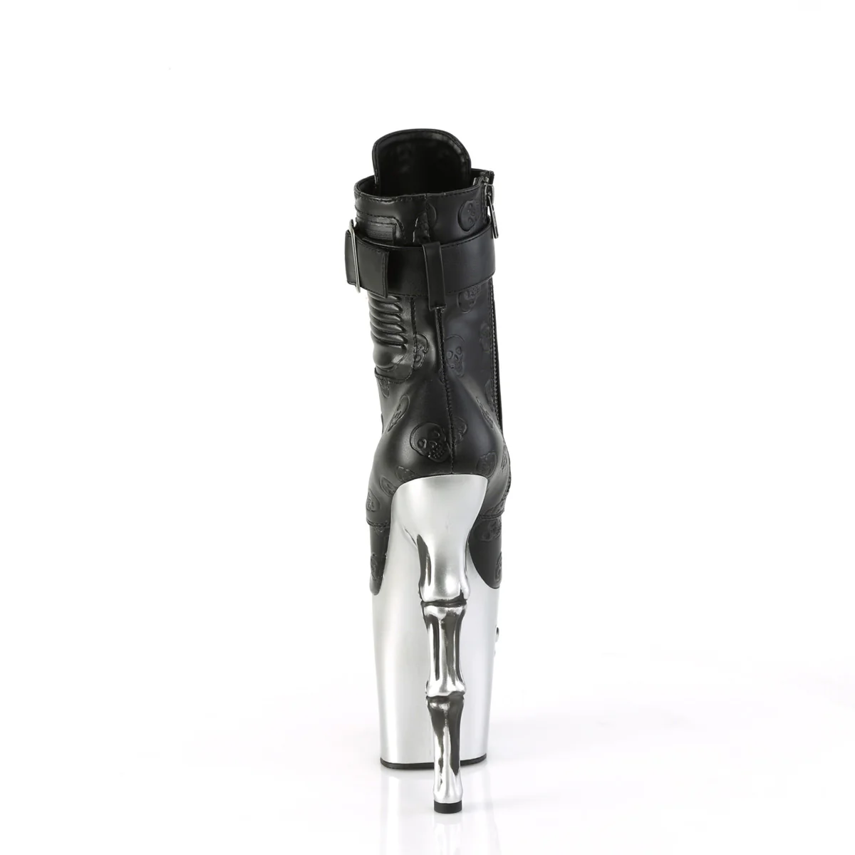 RAPTURE-1020STR-02  Black Faux Leather/Silver Matte-Rubbed Black - Image 4