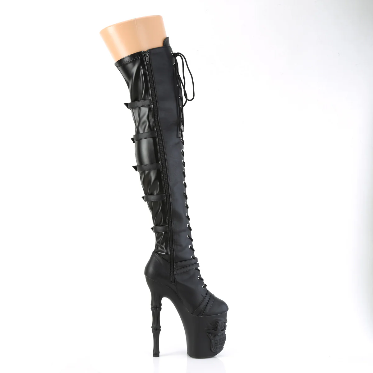 RAPTURE-3045 Black Faux Leather-Stretch.Faux Leather/Black Matte - Image 5