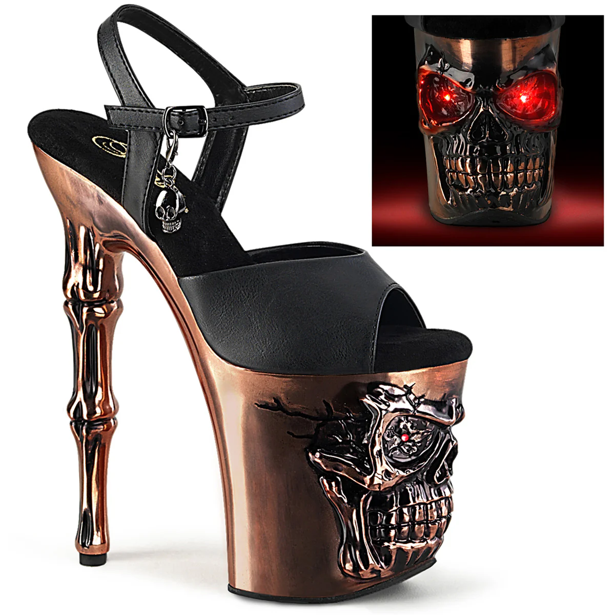 RAPTURE-809-LT Black Faux Leather/Satin Brass Chrome