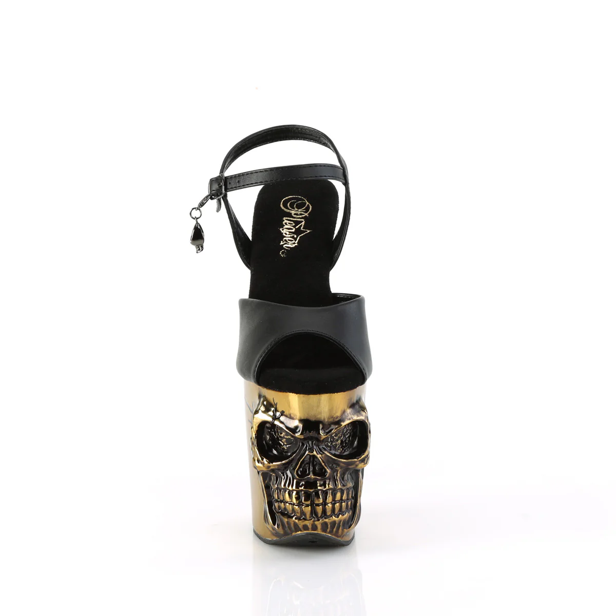 RAPTURE-809-LT  Black Faux Leather/Satin Copper Chrome - Image 2