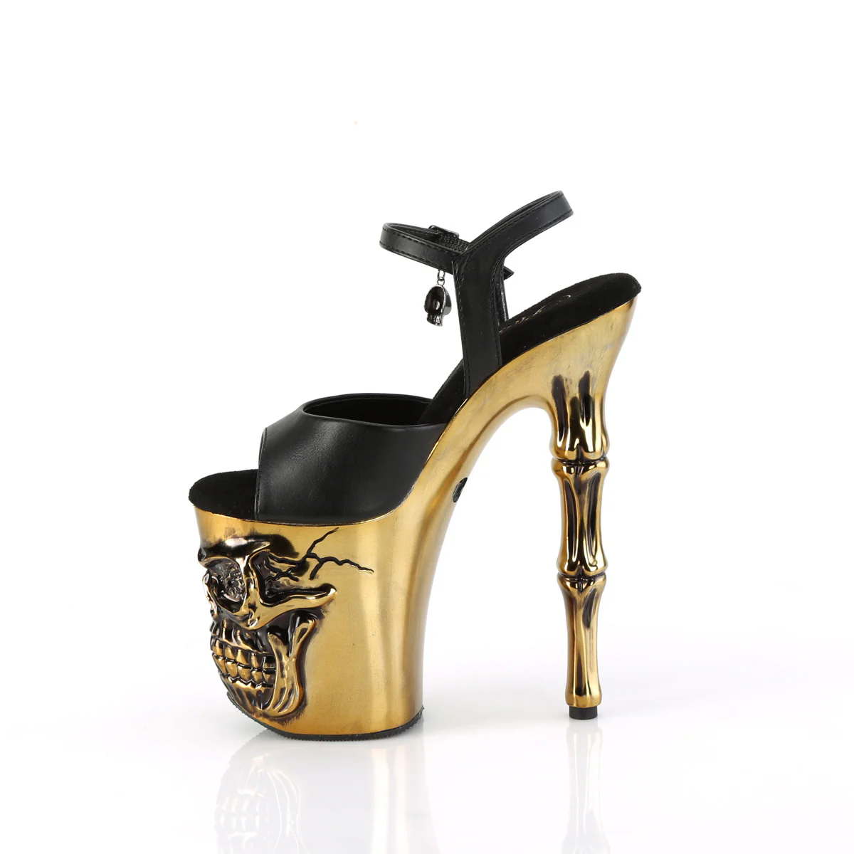 RAPTURE-809-LT  Black Faux Leather/Satin Copper Chrome - Image 3