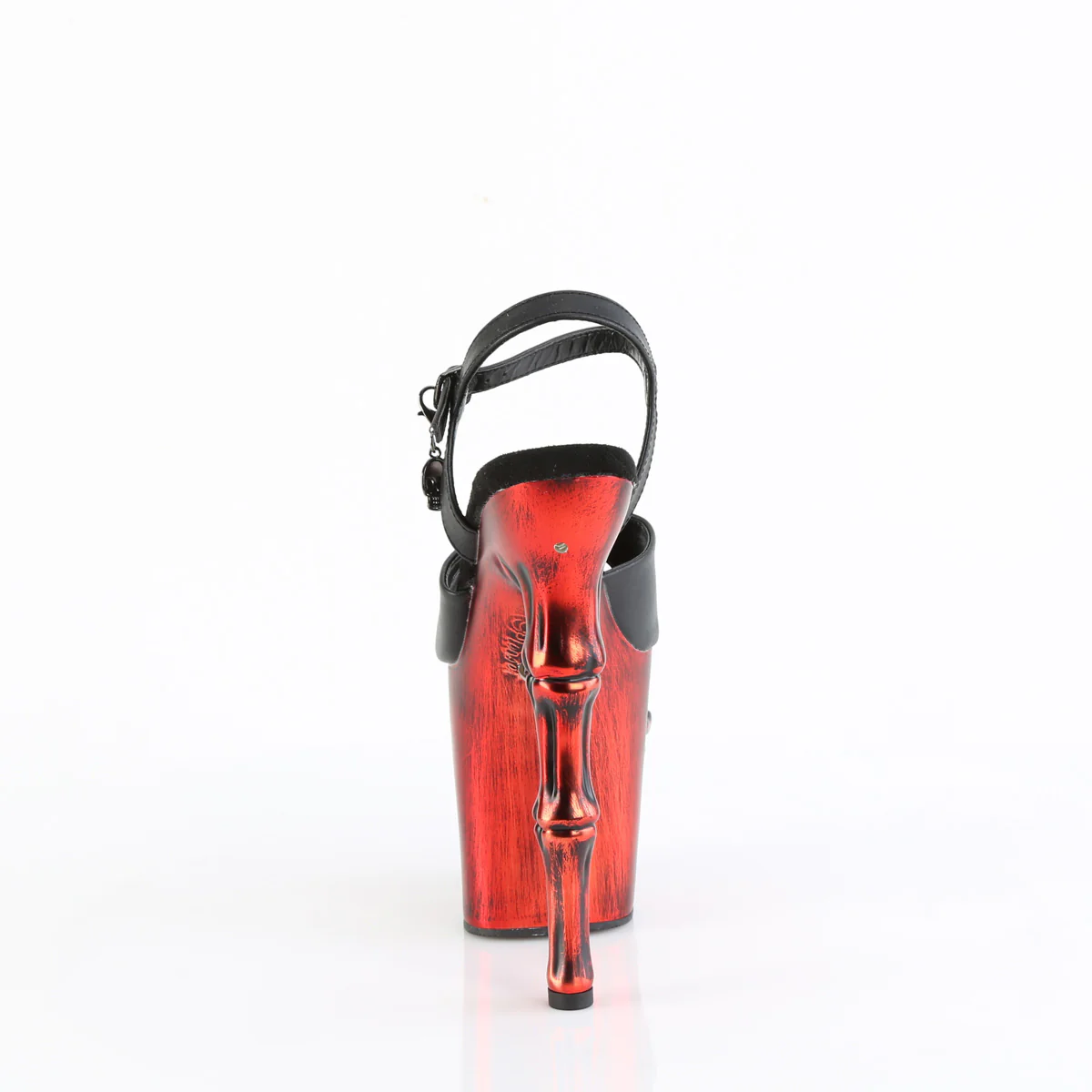 RAPTURE-809-LT Black Faux Leather/Satin Red Chrome - Image 4