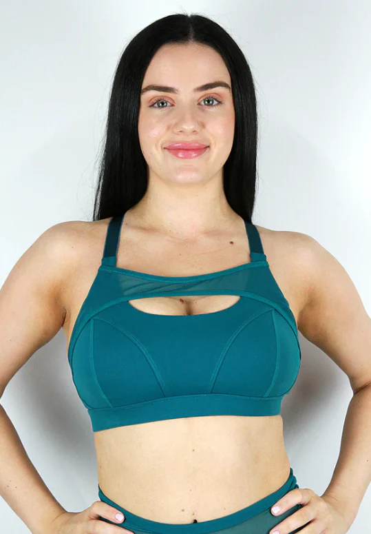 Rarr Maddox Mesh Sports Bra – Emerald - Image 5