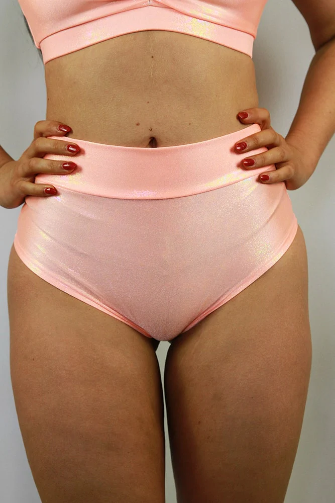 Rarr Mid Waisted Brazil Scrunch Bum Shorts - Silver Shattered - Image 12