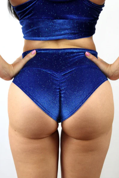 Rarr Velvet Sparkle Low Waist Booty Short - Blue - Image 4
