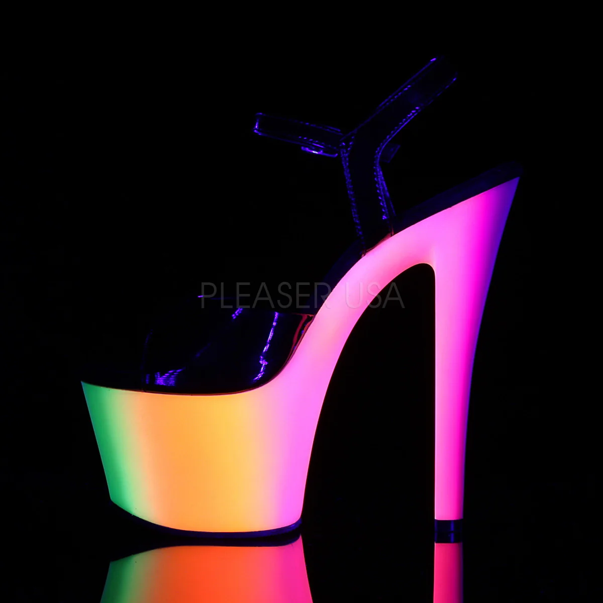 RAINBOW-309UV Black Patent/Neon Multi - Image 3