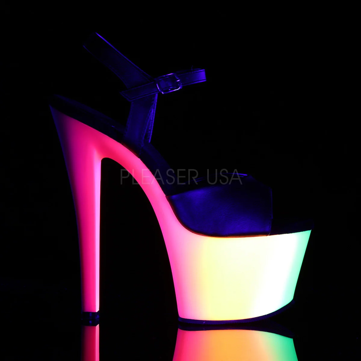 RAINBOW-309UV  Black Faux Leather/Neon Multi - Image 5