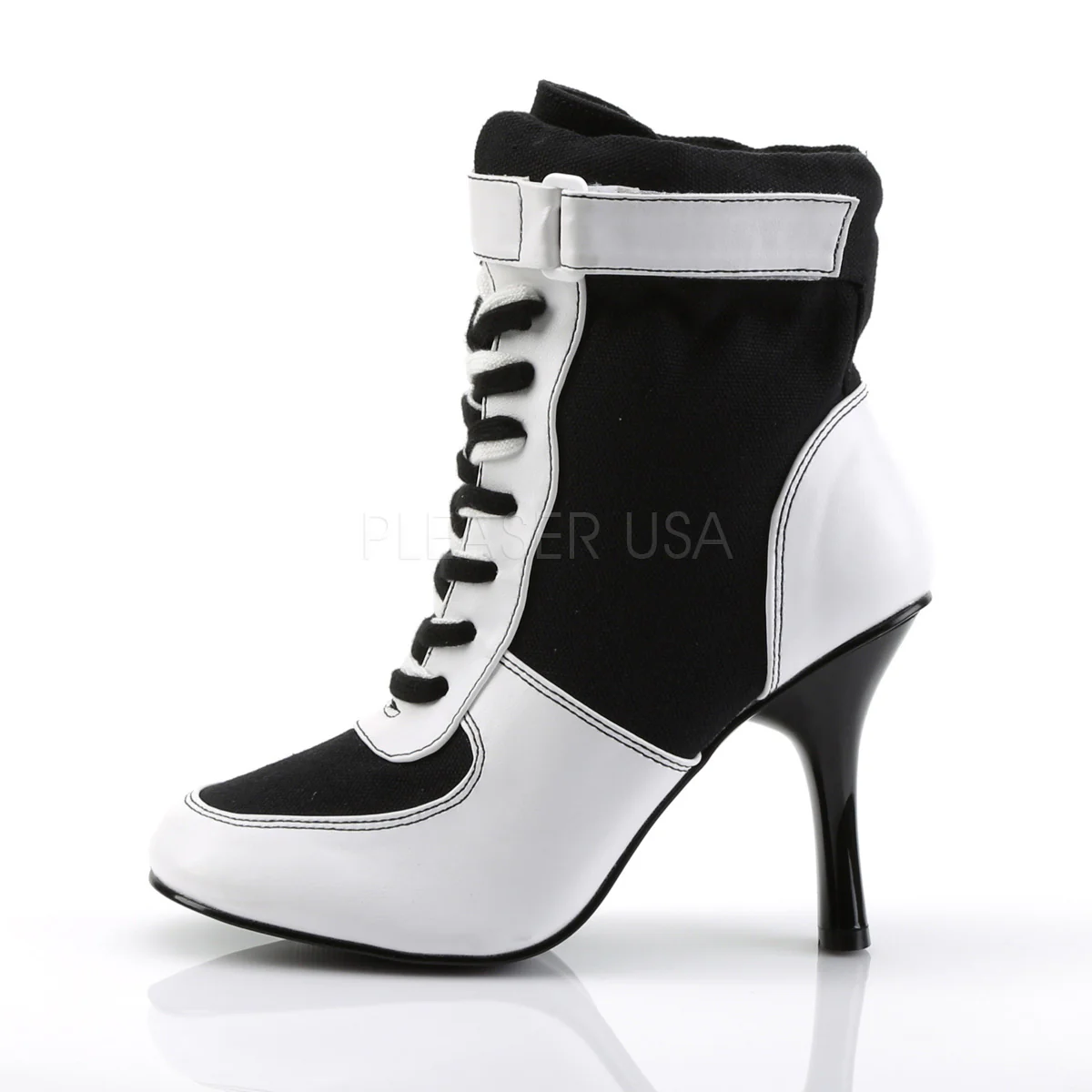 REFEREE-125 Black Canvas-White Pu - Image 3