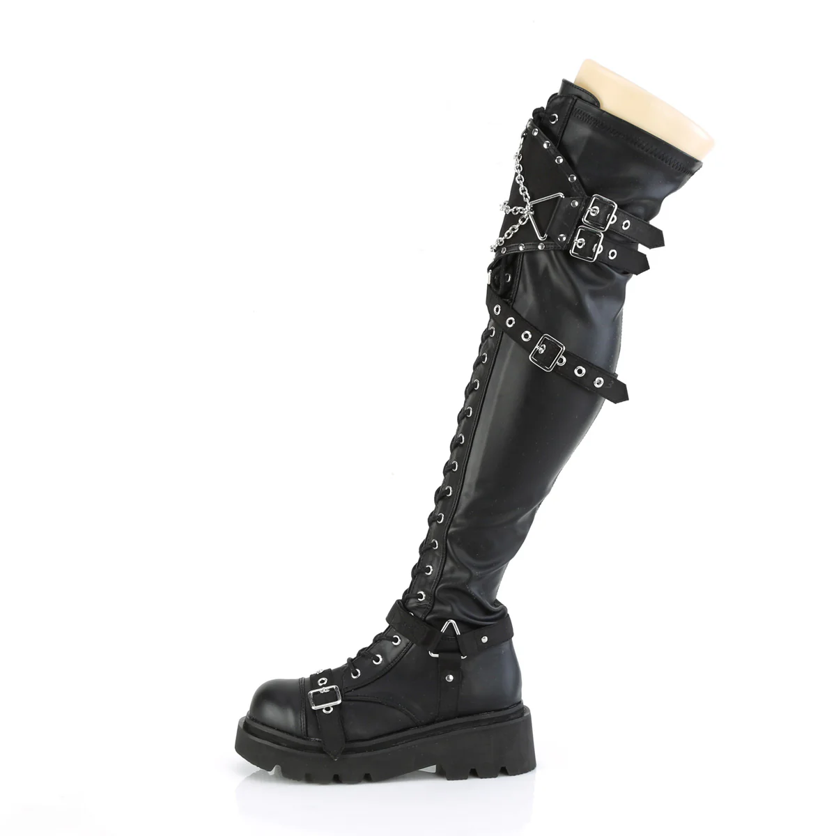 RENEGADE-320 Black Stretch Vegan Leather - Image 3