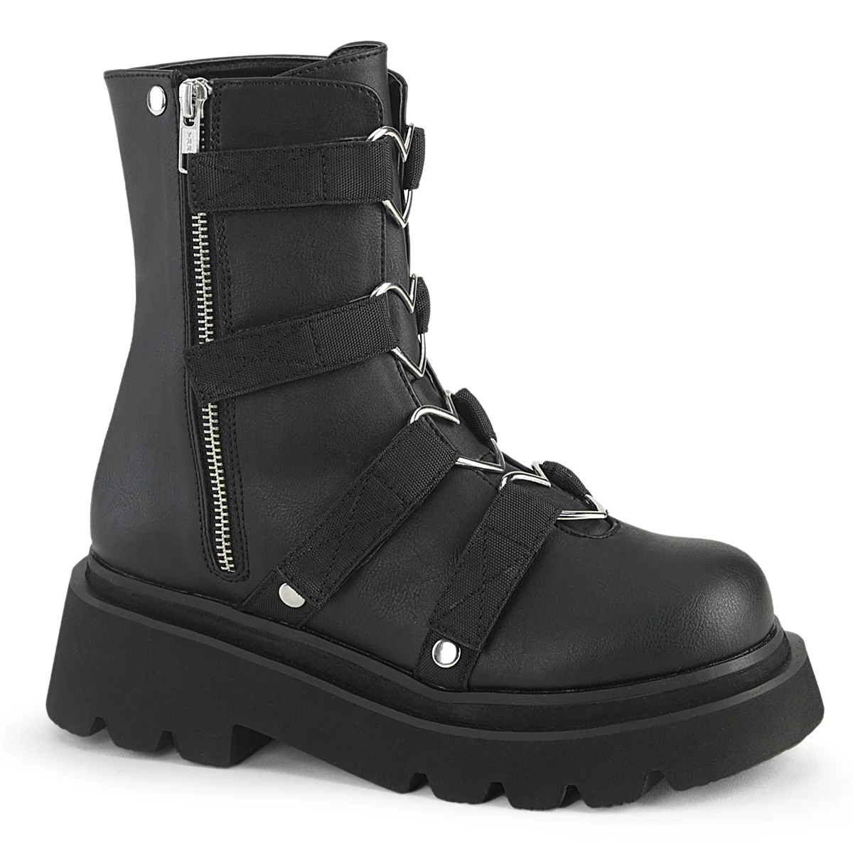RENEGADE-50 Black Vegan Leather-Nylon