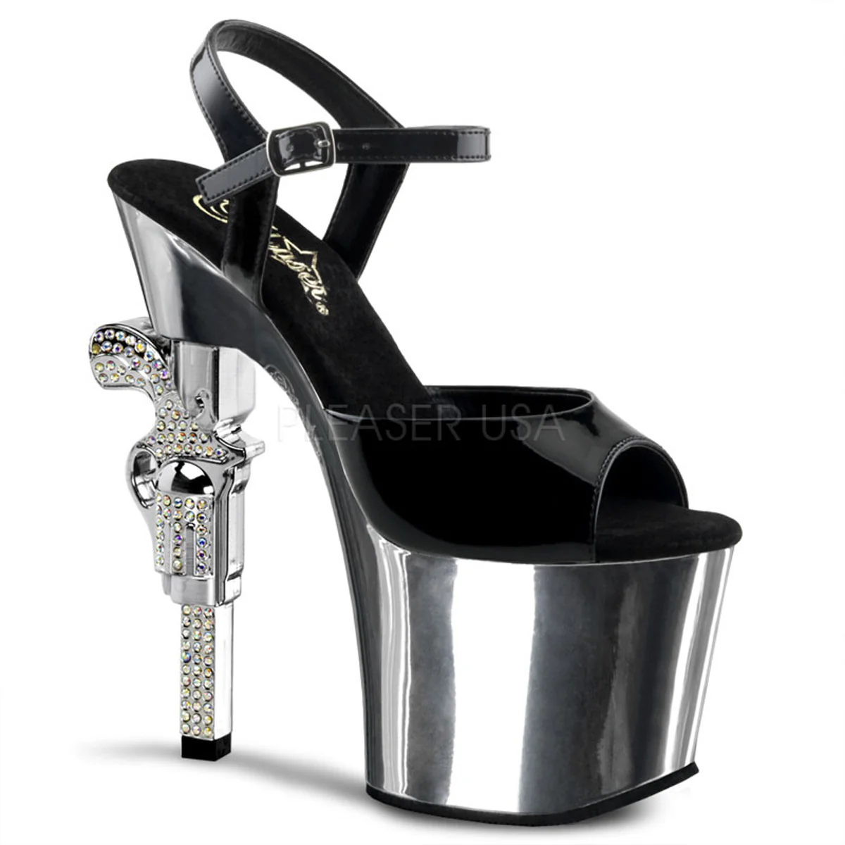 REVOLVER-709  Black/Silver Chrome