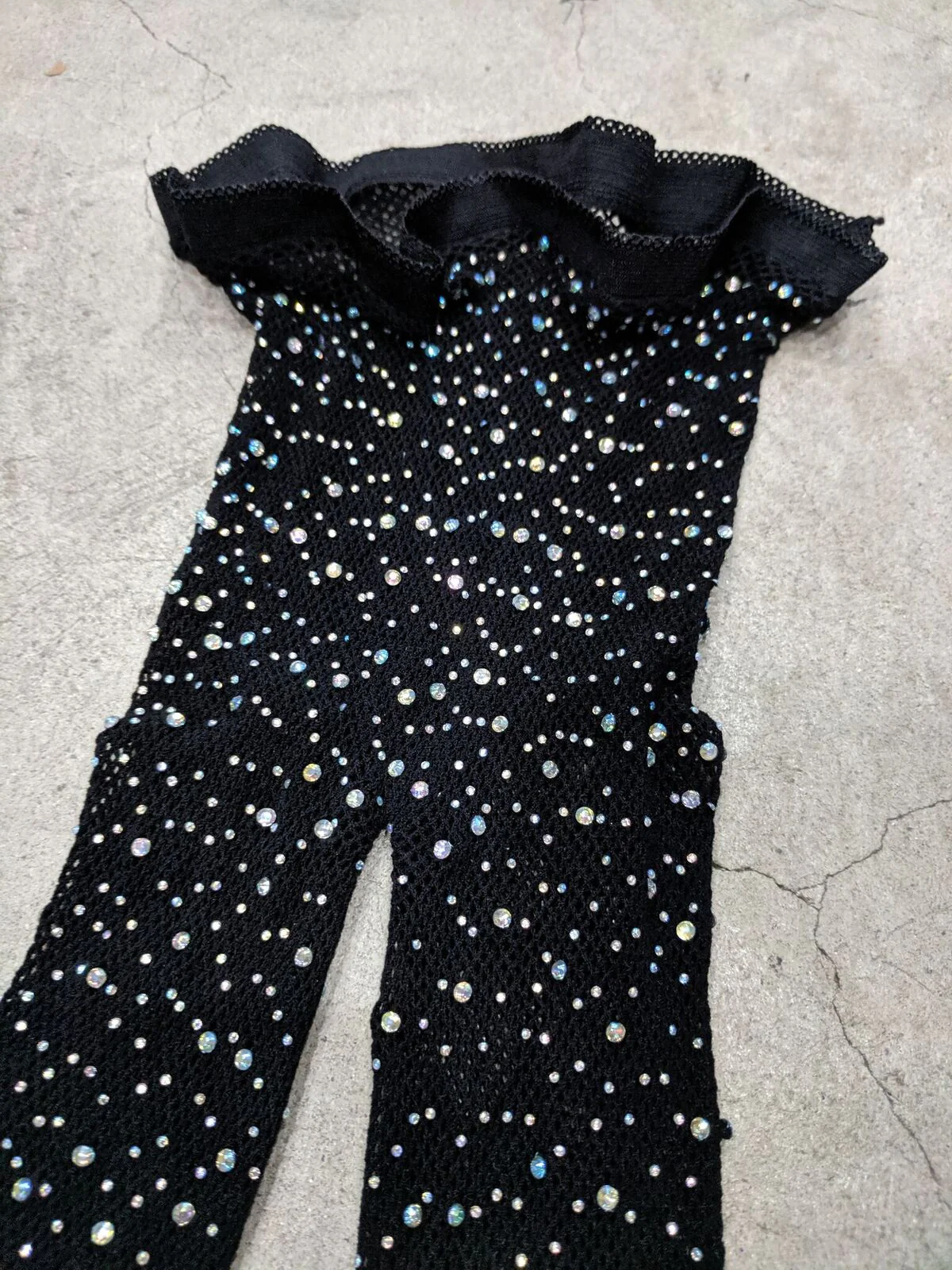 Rhinestone Fishnet Tights One Size - Image 5