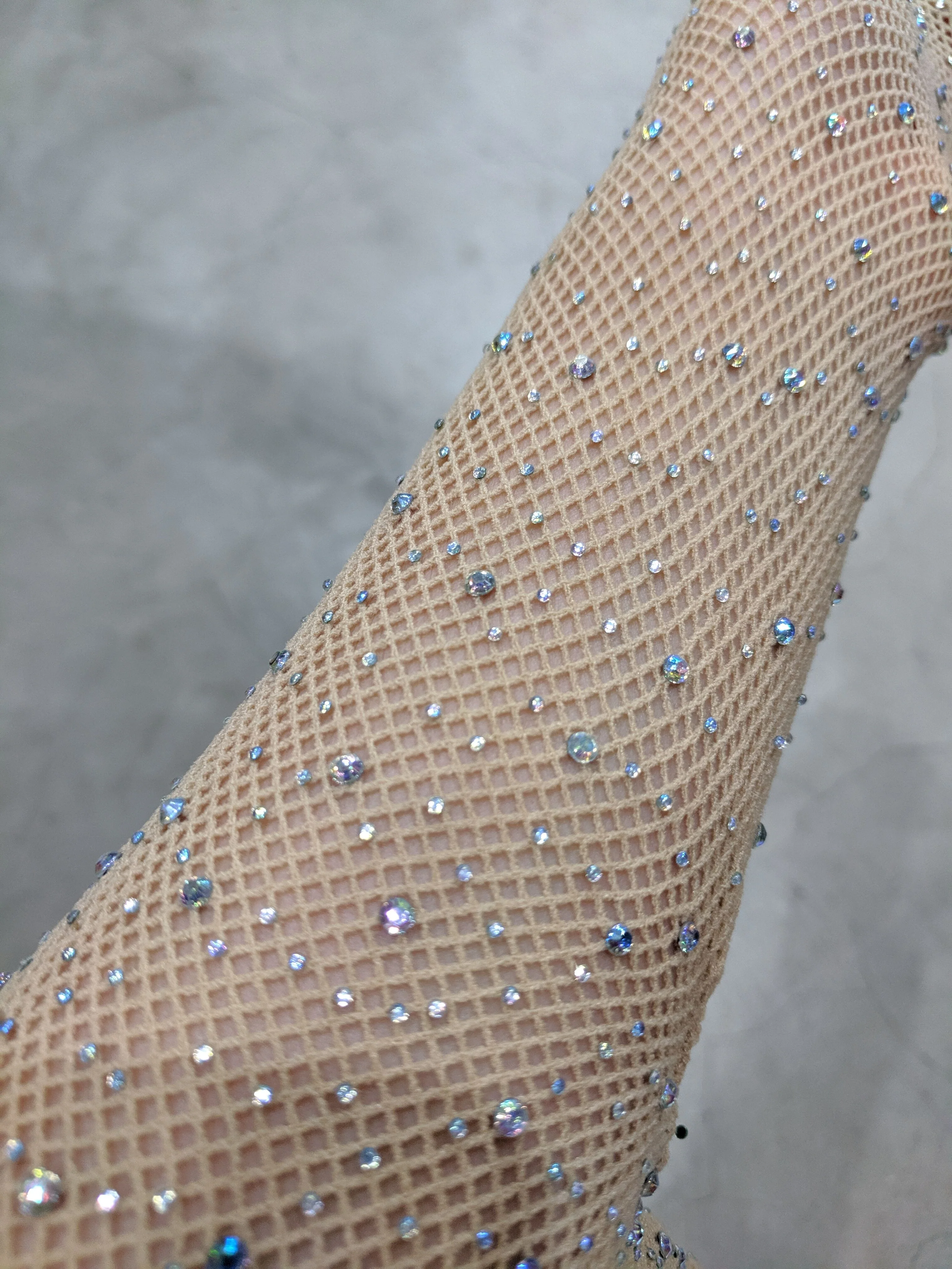 Rhinestone Fishnet Tights One Size - Image 7
