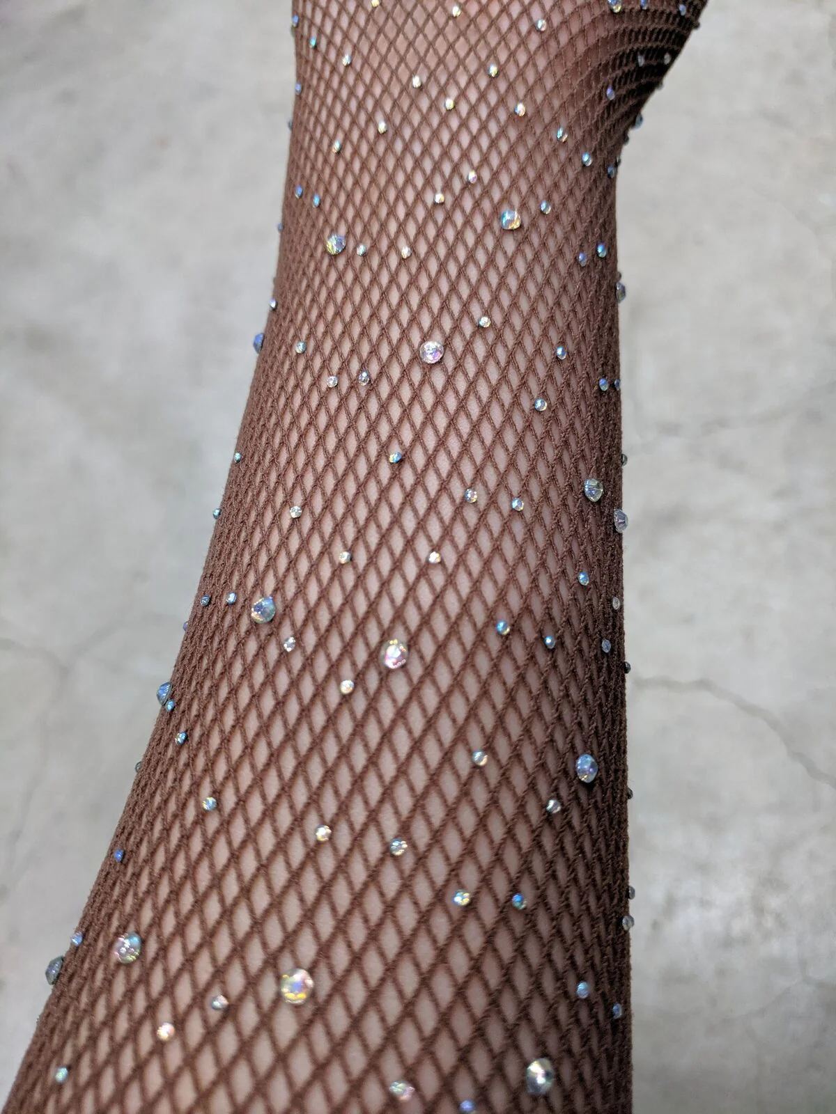 Rhinestone Fishnet Tights One Size - Image 8