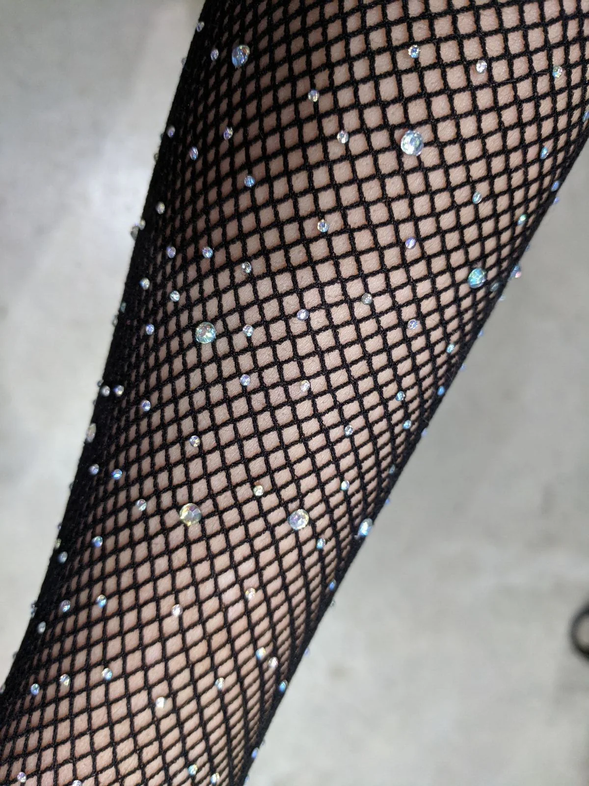 Rhinestone Fishnet Tights One Size - Image 9