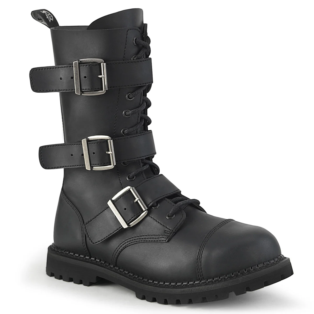 RIOT-12BK  Black Vegan Leather