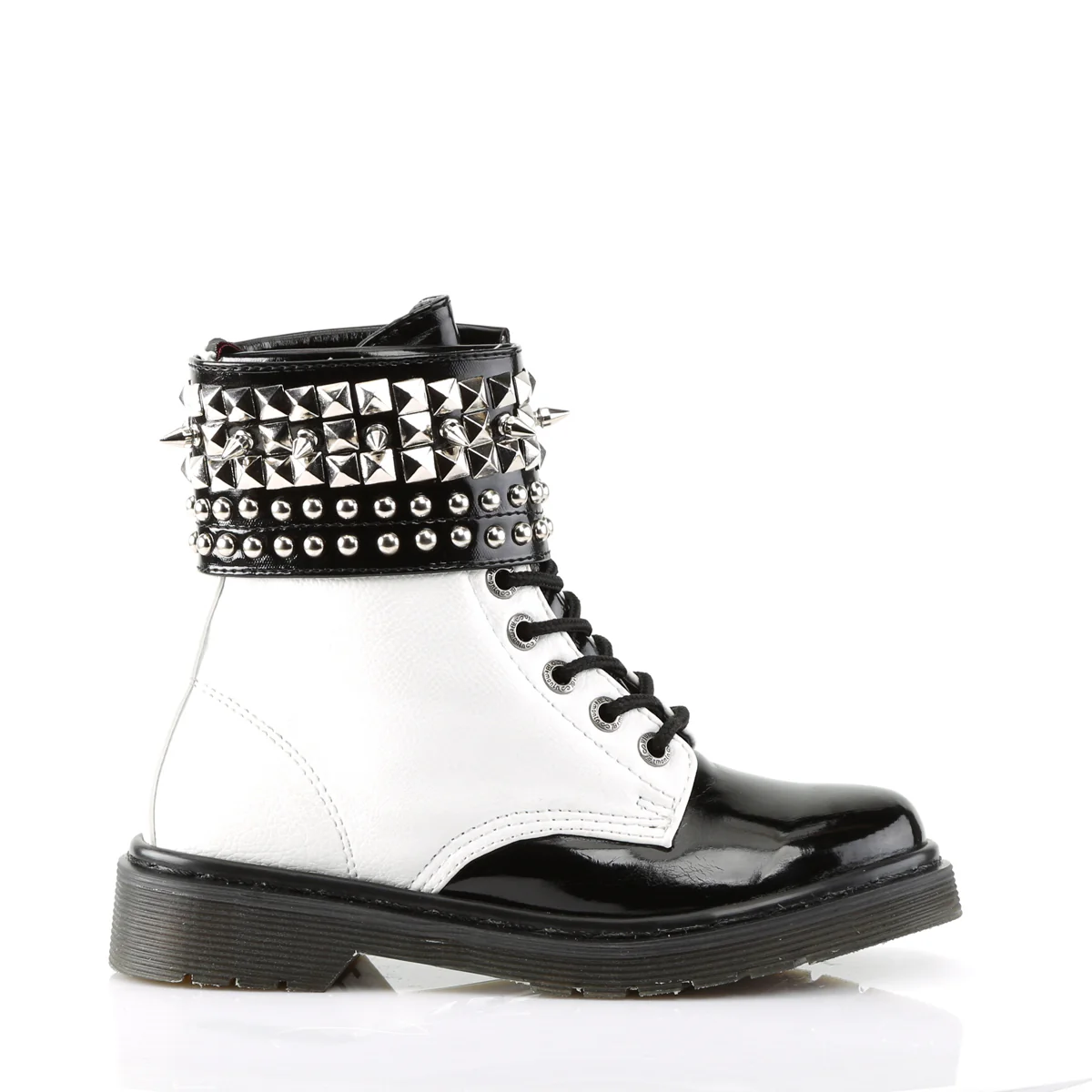 RIVAL-106 White Vegan Leather-Black Patent - Image 5
