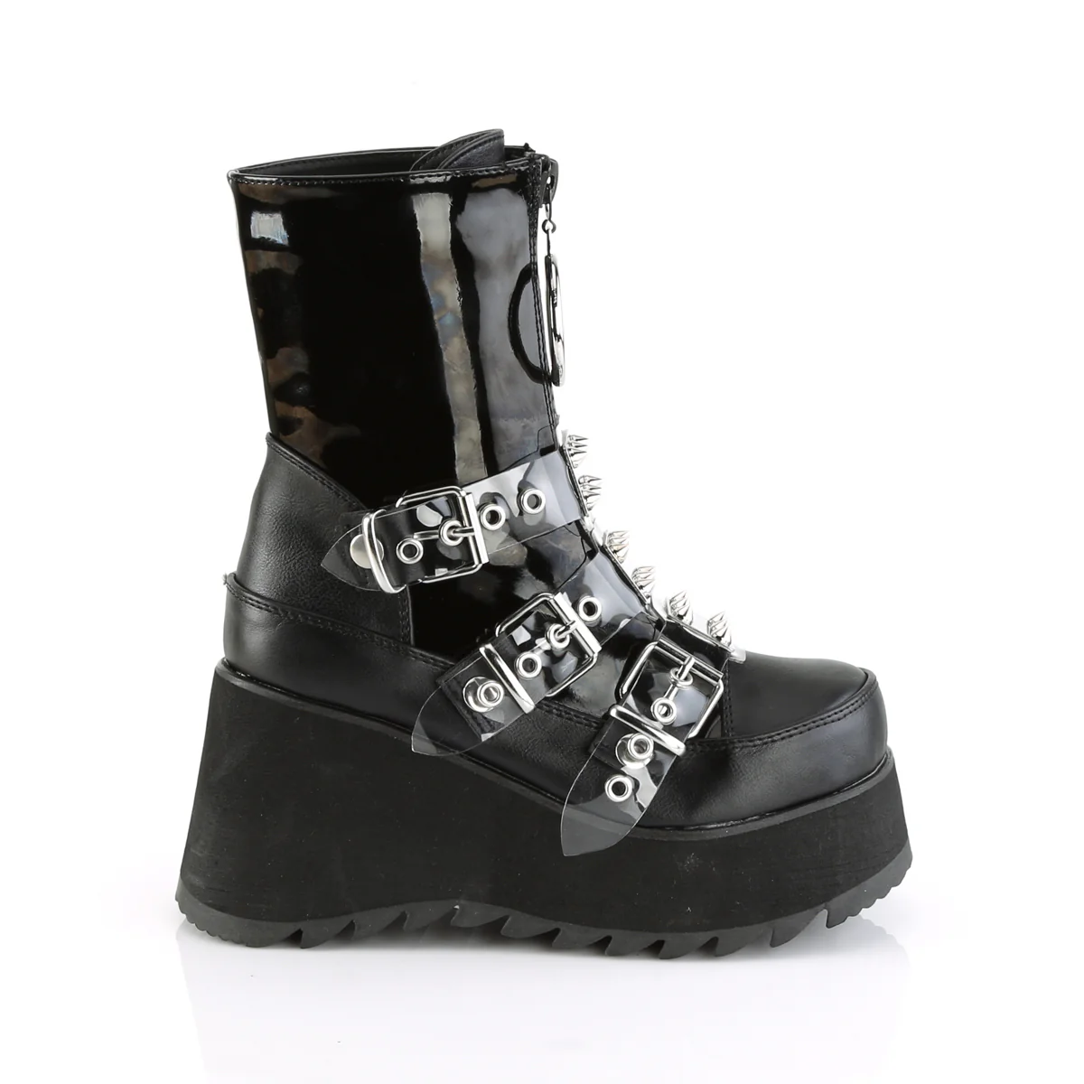 SCENE-51  Black Patent-Black Vegan Leather - Image 5