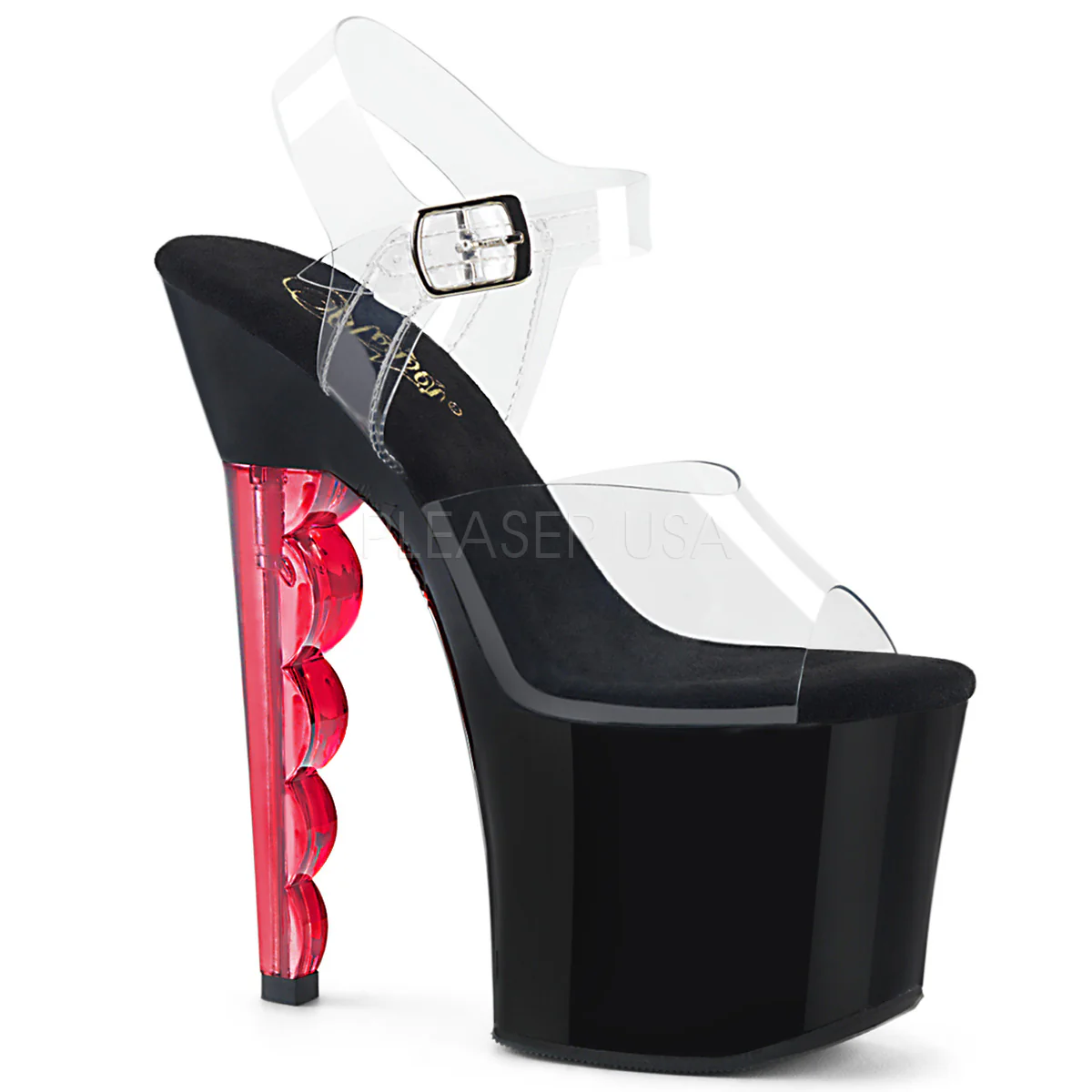 SCALLOP-708 Clear/Black-Red Tinted