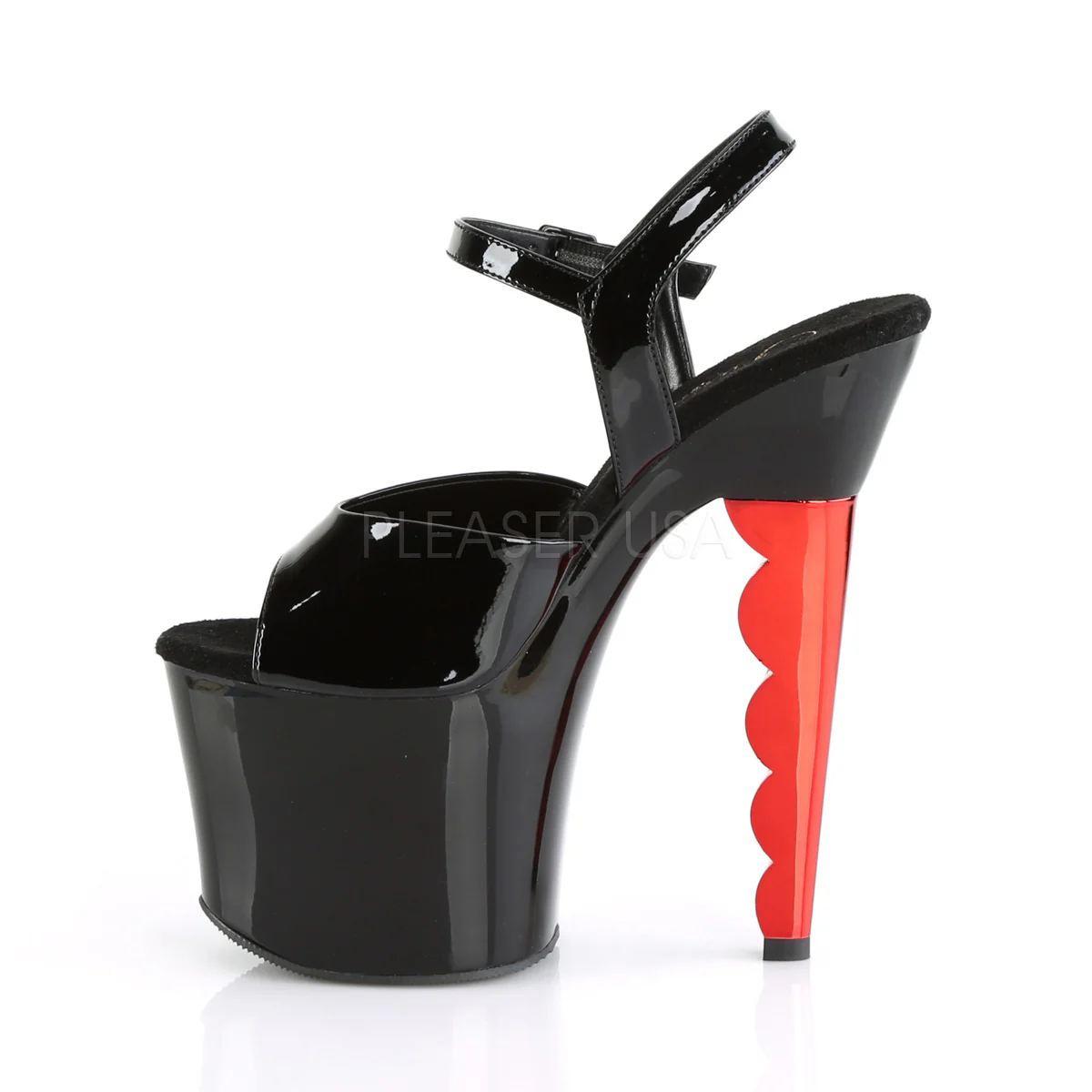 SCALLOP-709CH Black Patent/Black-Red Chrome - Image 3