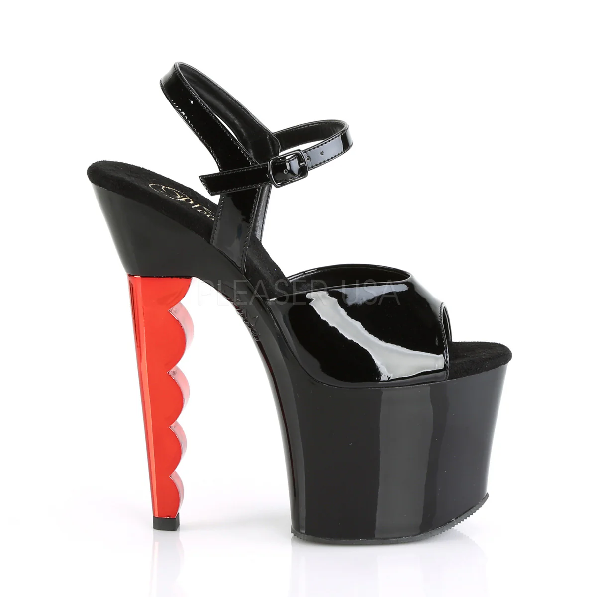 SCALLOP-709CH Black Patent/Black-Red Chrome - Image 5