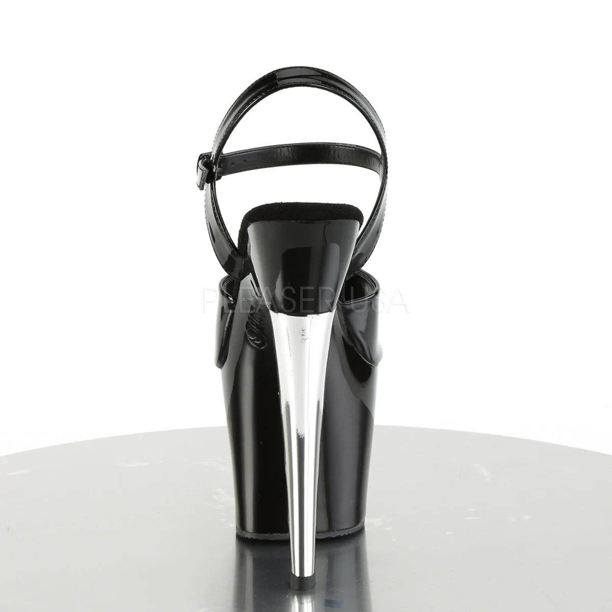 SCALLOP-709CH  Black Patent/Black-Silver Chrome - Image 4