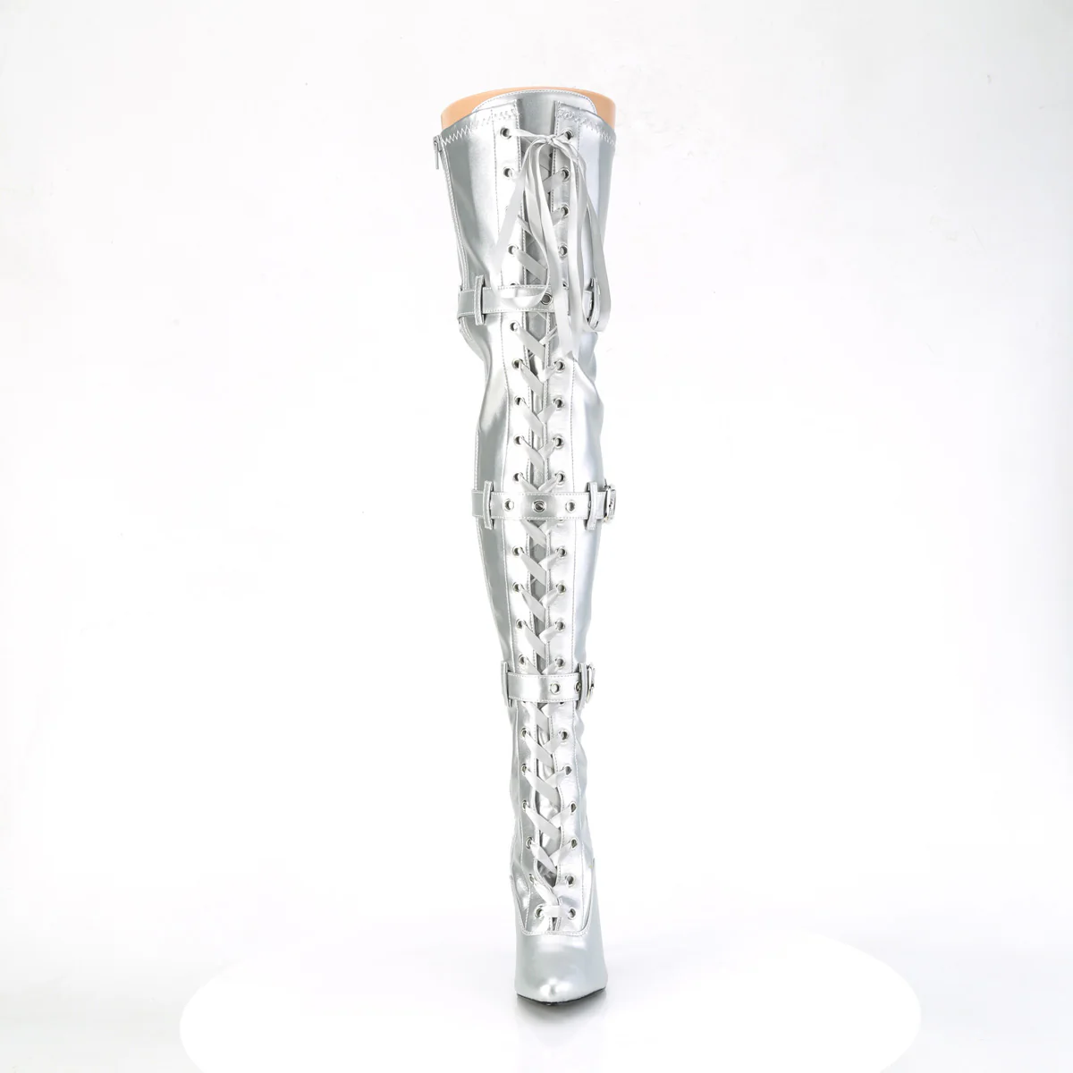 SEDUCE-3028 Silver Stretch Metallic Pu - Image 2