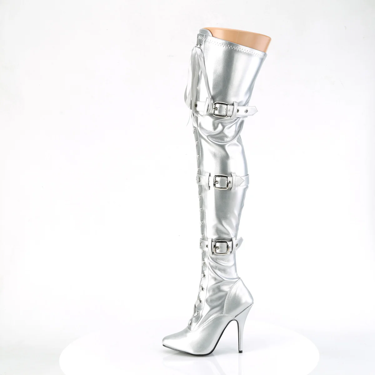 SEDUCE-3028 Silver Stretch Metallic Pu - Image 3