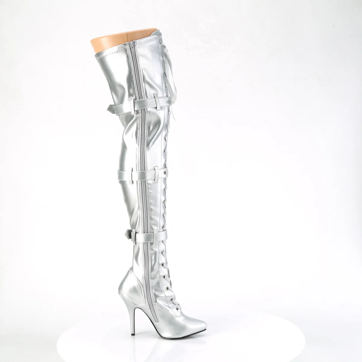 SEDUCE-3028 Silver Stretch Metallic Pu - Image 5