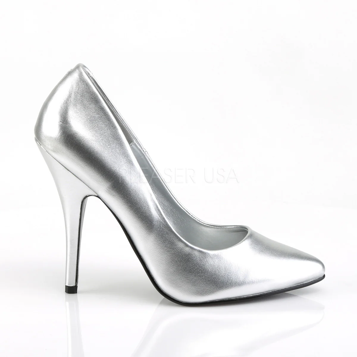 SEDUCE-420  Silver Faux Leather - Image 5