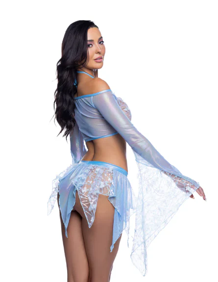 Sequin Butterfly Top & Skirt Set - JR262 Black - Image 7