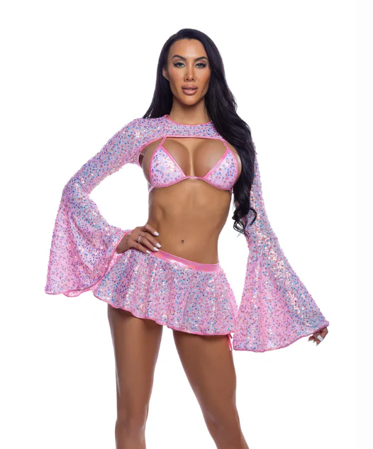 Sequin Triangle Top - White 6713 - Image 2