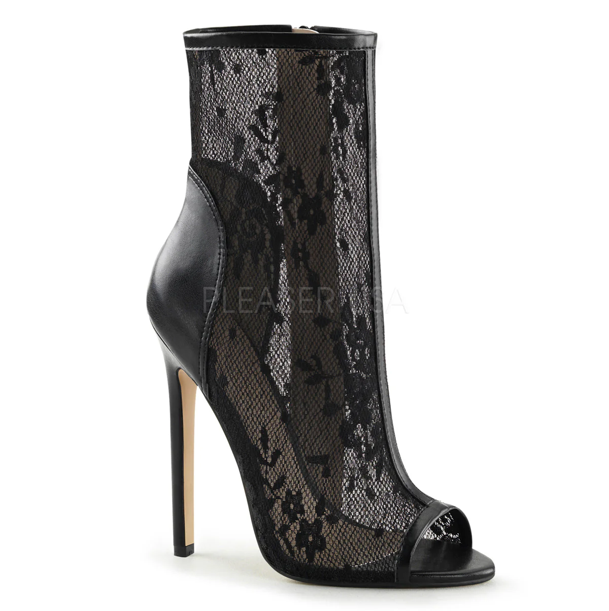 SEXY-1008 Black Pu-Lace