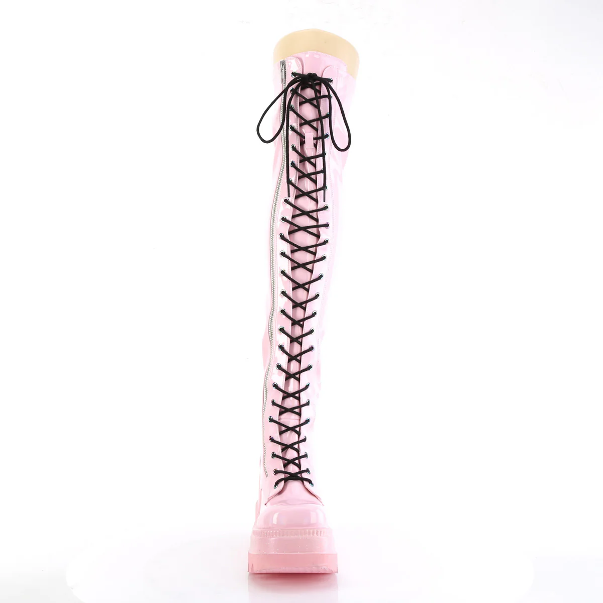 SHAKER-374  Baby Pink Hologram Stretch Patent - Image 2