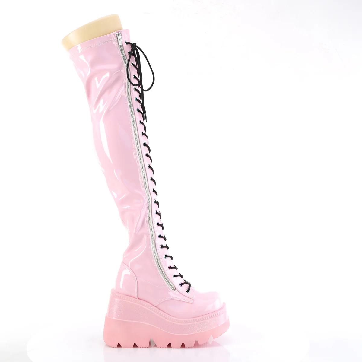 SHAKER-374  Baby Pink Hologram Stretch Patent - Image 5