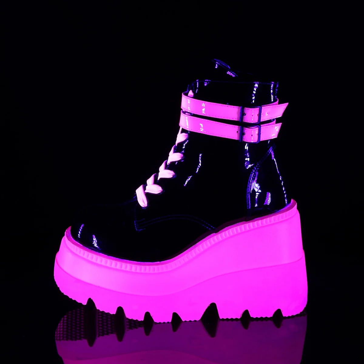 SHAKER-52  Black Patent-UV Neon Pink - Image 3