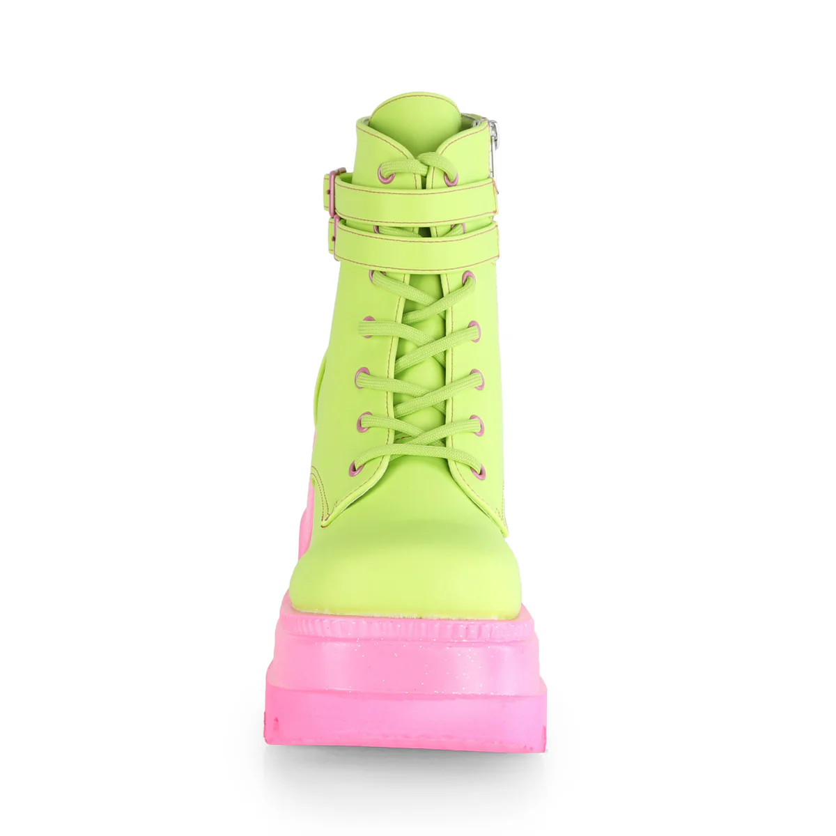 SHAKER-52 Lime Reflective Vegan Leather/Pink - Image 2