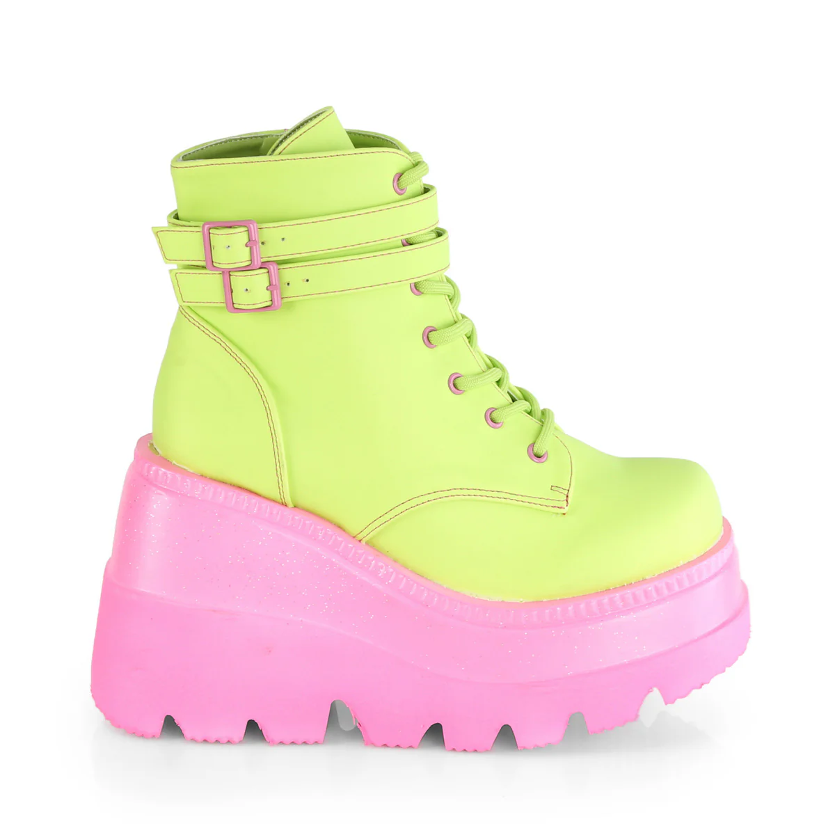 SHAKER-52 Lime Reflective Vegan Leather/Pink - Image 5