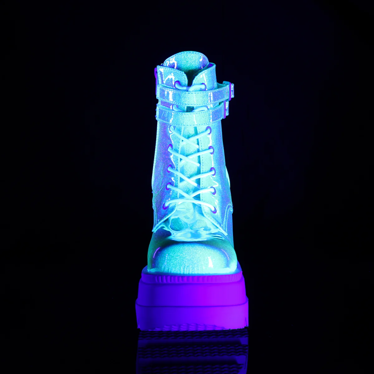 SHAKER-52  UV Green Shifting Glitter Vegan Leather - Image 2