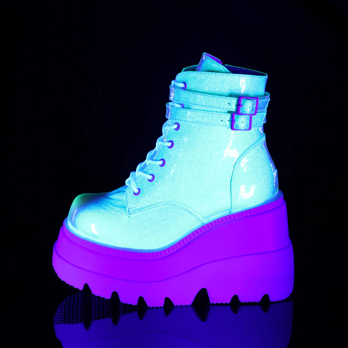 SHAKER-52  UV Green Shifting Glitter Vegan Leather - Image 3