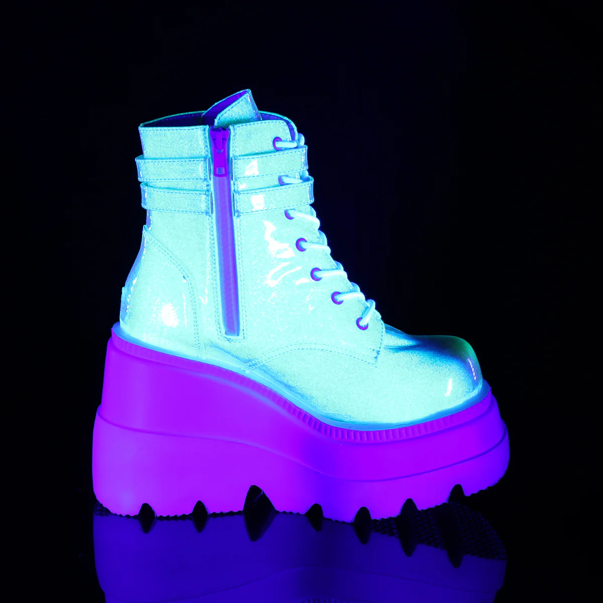 SHAKER-52  UV Green Shifting Glitter Vegan Leather - Image 5