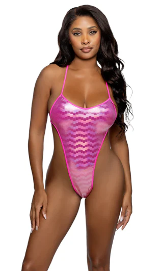 Shimmer String-Back Bodysuit - 4754 Pink - Image 2