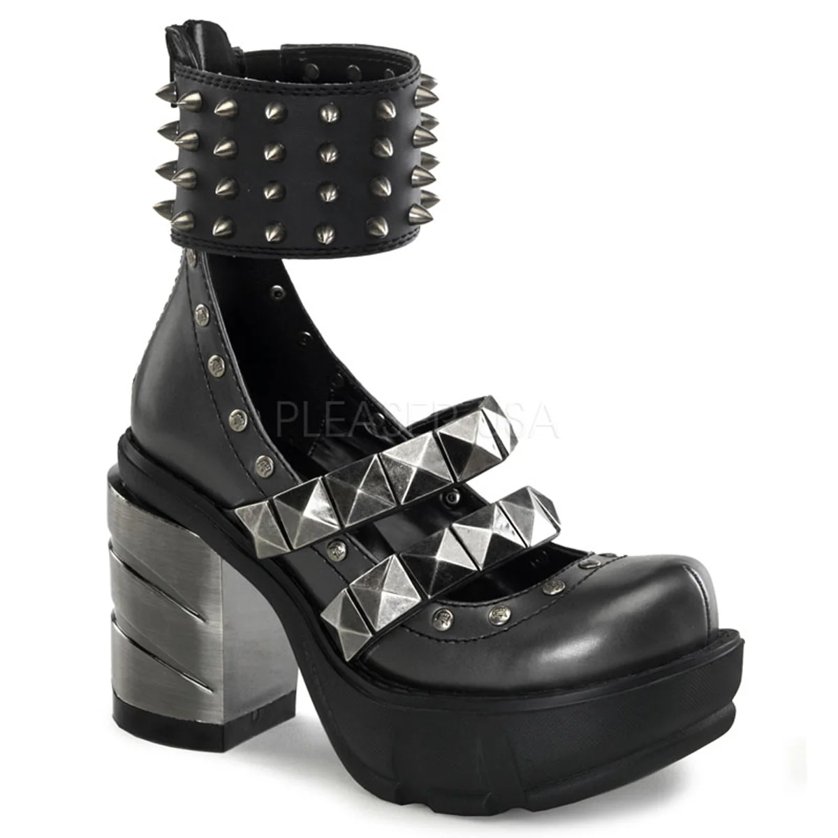 SINISTER-62 Dark Gray-Black Vegan Leather