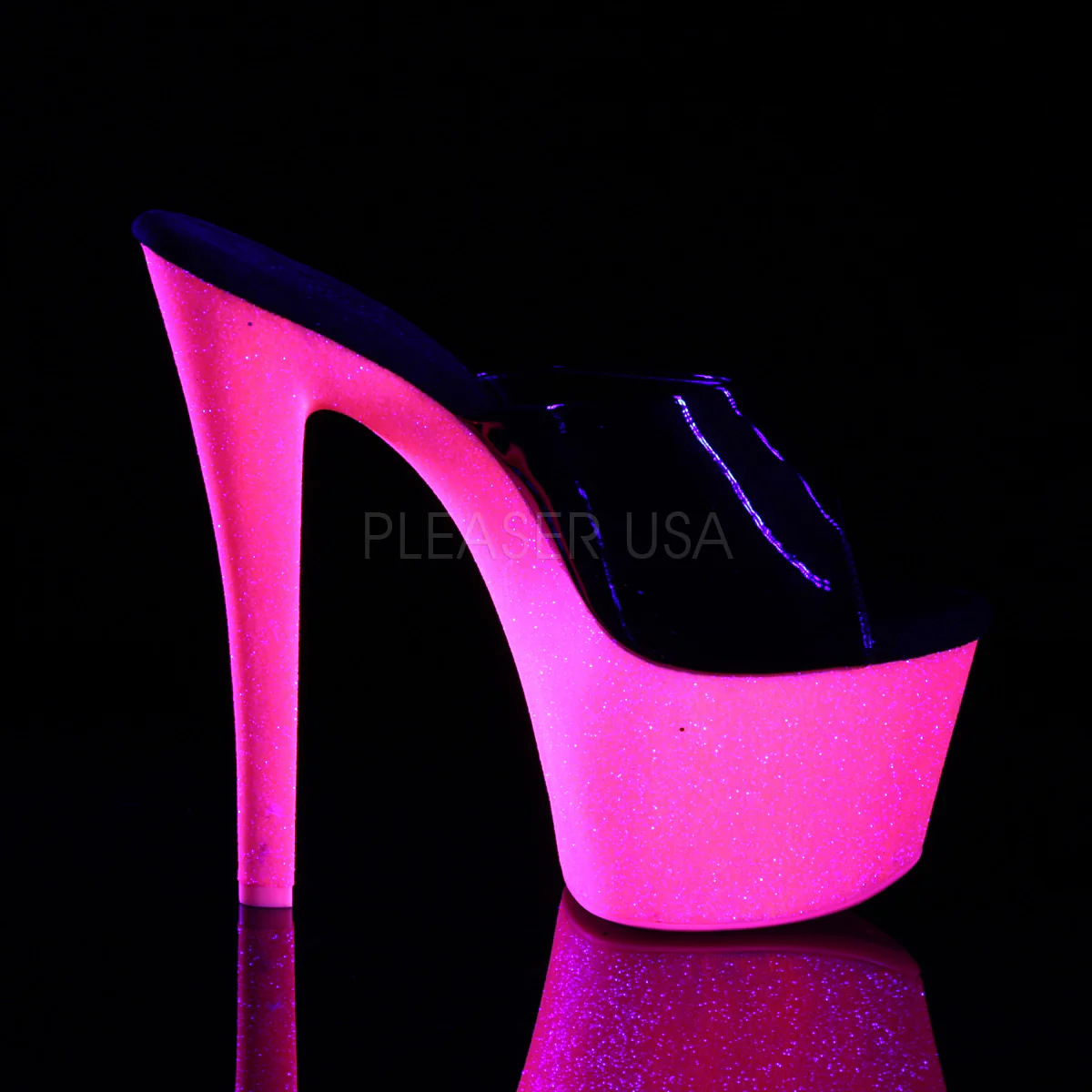 SKY-301UVG  Black Patent/Neon Hot Pink Glitter - Image 5
