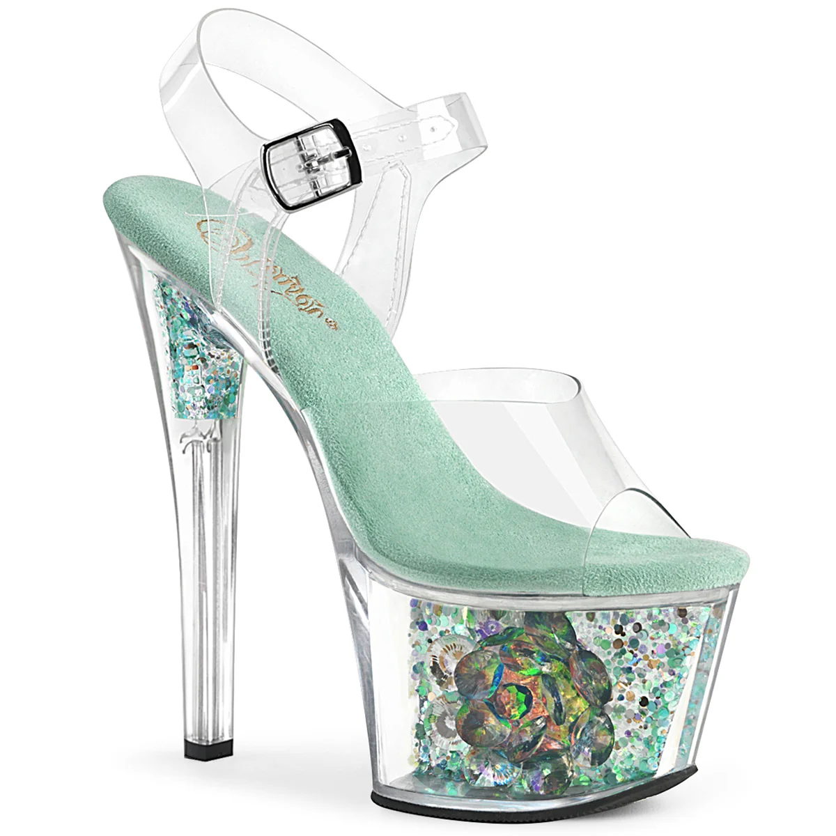 SKY-308CF Clear/Clear-Aqua Iridescent Glitter