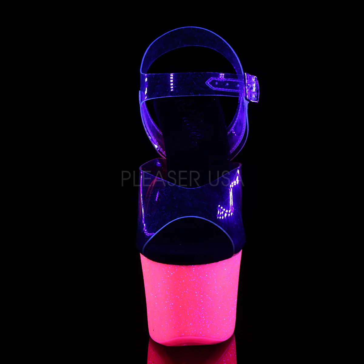 SKY-308UVG Clear/Neon Hot Pink Glitter - Image 2