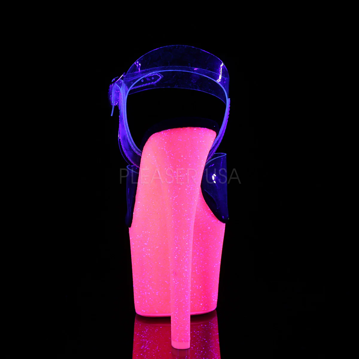 SKY-308UVG Clear/Neon Hot Pink Glitter - Image 4