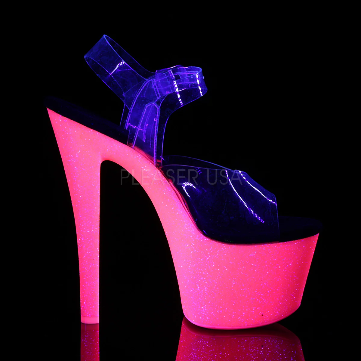 SKY-308UVG Clear/Neon Hot Pink Glitter - Image 5