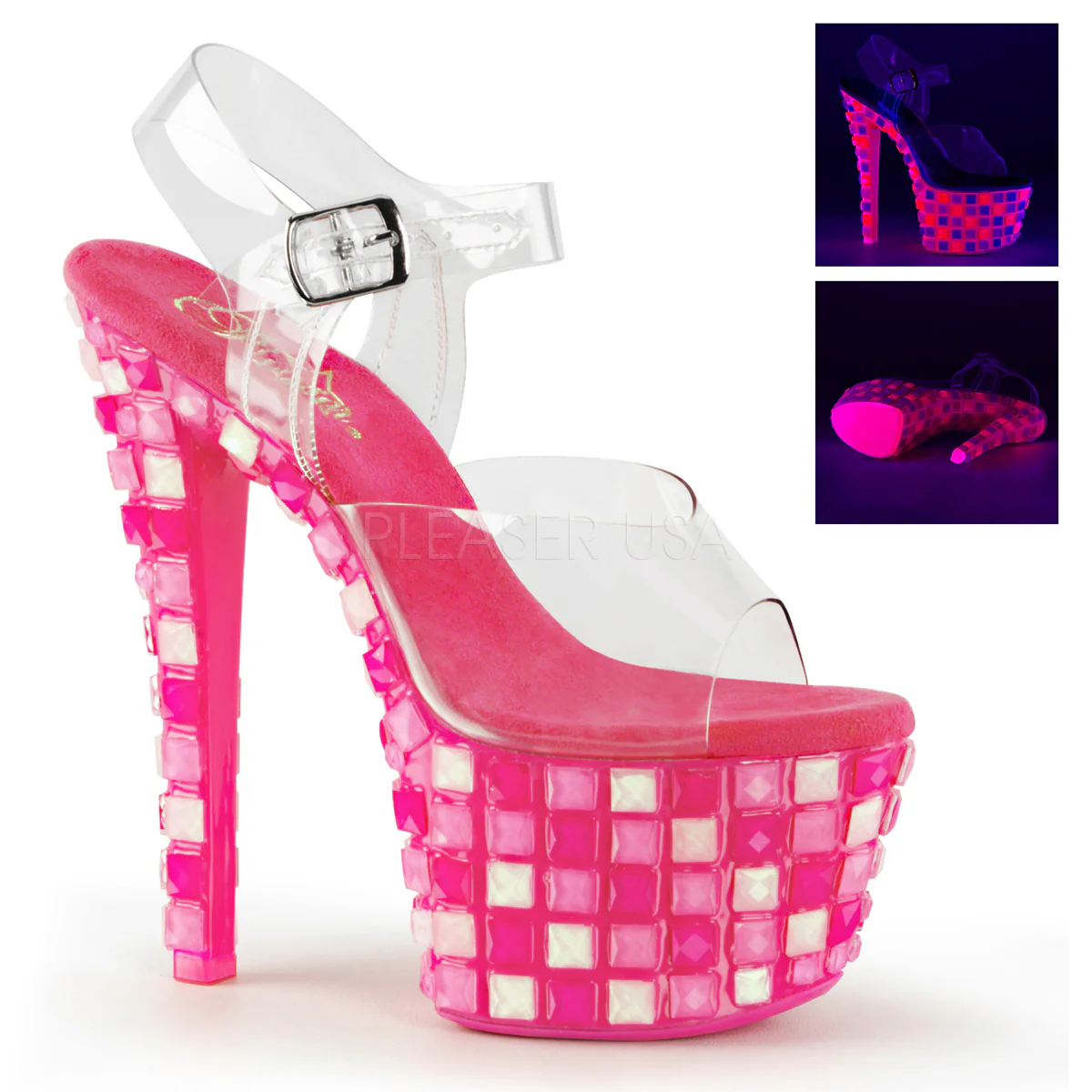 SKY-308UVTL Clear/Neon Hot Pink