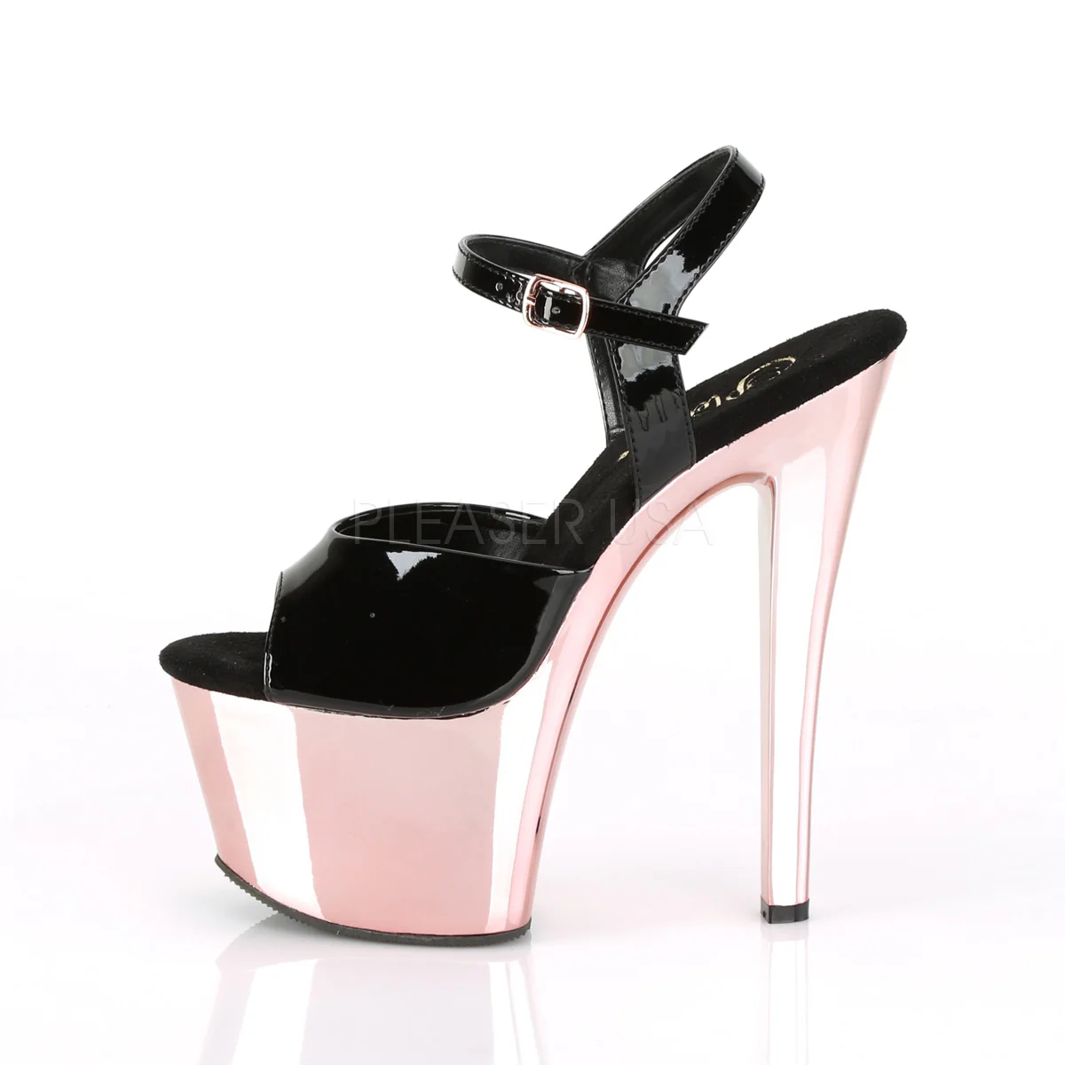 SKY-309  Black Patent/Rose Gold Chrome - Image 3
